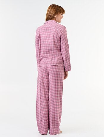 Pyjama chemise + pantalon à motif - 2 pièces