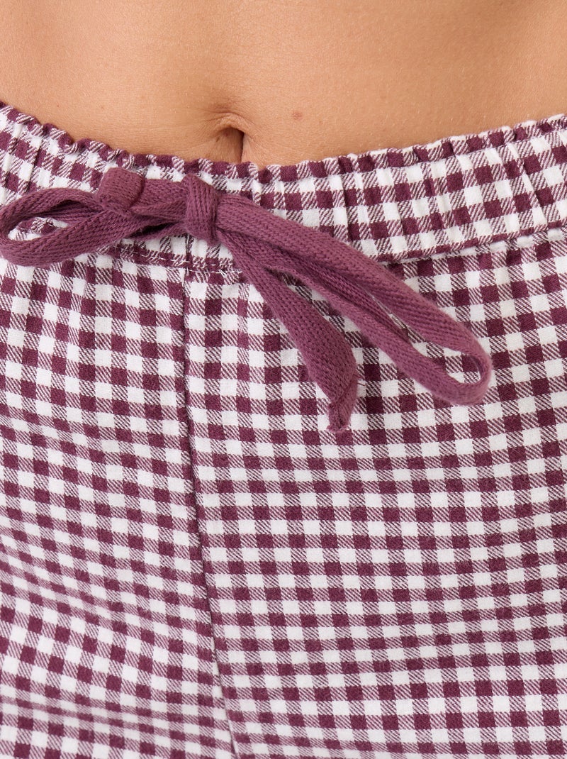 Pyjama chemise + pantalon à motif - 2 pièces Rouge - Kiabi