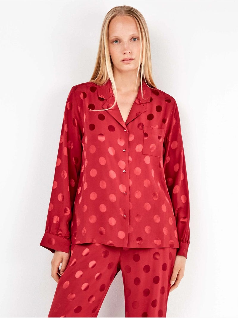 Pyjama chemisier à pois Grenade - Kiabi