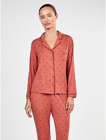 Pyjama chemisier avec imprimé géométrique