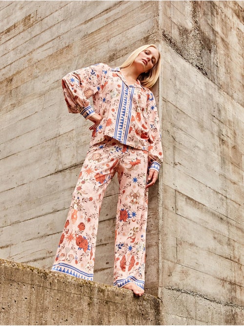 Pyjama chemisier imprimé zodiacal - Kiabi Pyjama chemisier imprimé zodiacal - Kiabi