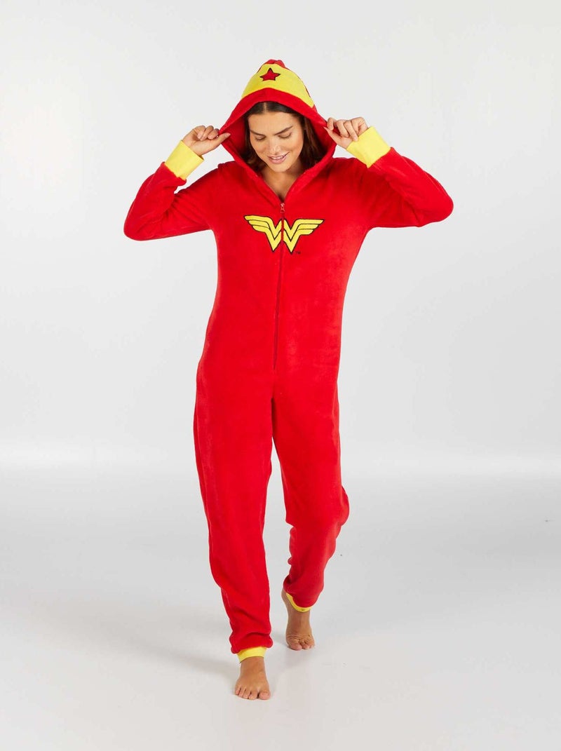 Pyjama combinaison en maille doudou 'Dc Cosmics Originals' Rouge - Kiabi