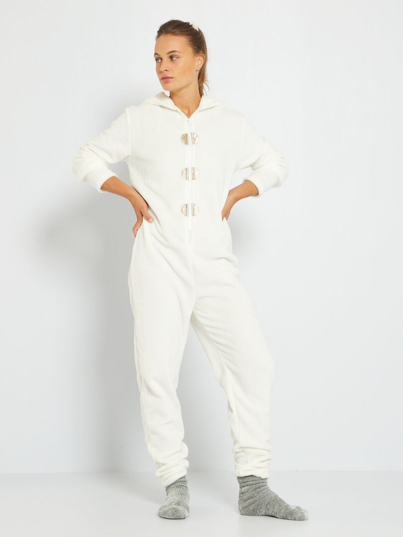 Pyjama combinaison 'licorne' Ecru - Kiabi