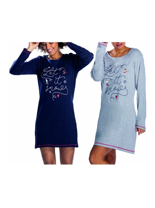 Pyjama COTON MELISSA BROWN - Pack de 2 - Kiabi Pyjama COTON MELISSA BROWN - Pack de 2 - Kiabi