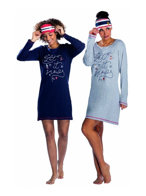Pyjama COTON MELISSA BROWN - Pack de 2 - Kiabi Pyjama COTON MELISSA BROWN - Pack de 2 - Kiabi