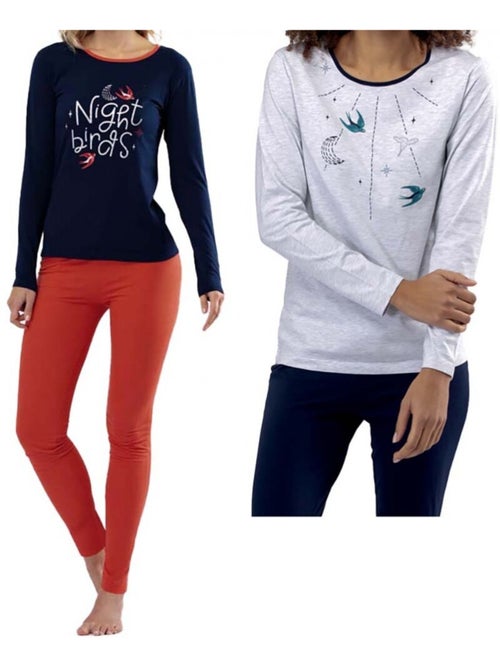 Pyjama COTON MELISSA BROWN - Pack de 2 - Kiabi Pyjama COTON MELISSA BROWN - Pack de 2 - Kiabi