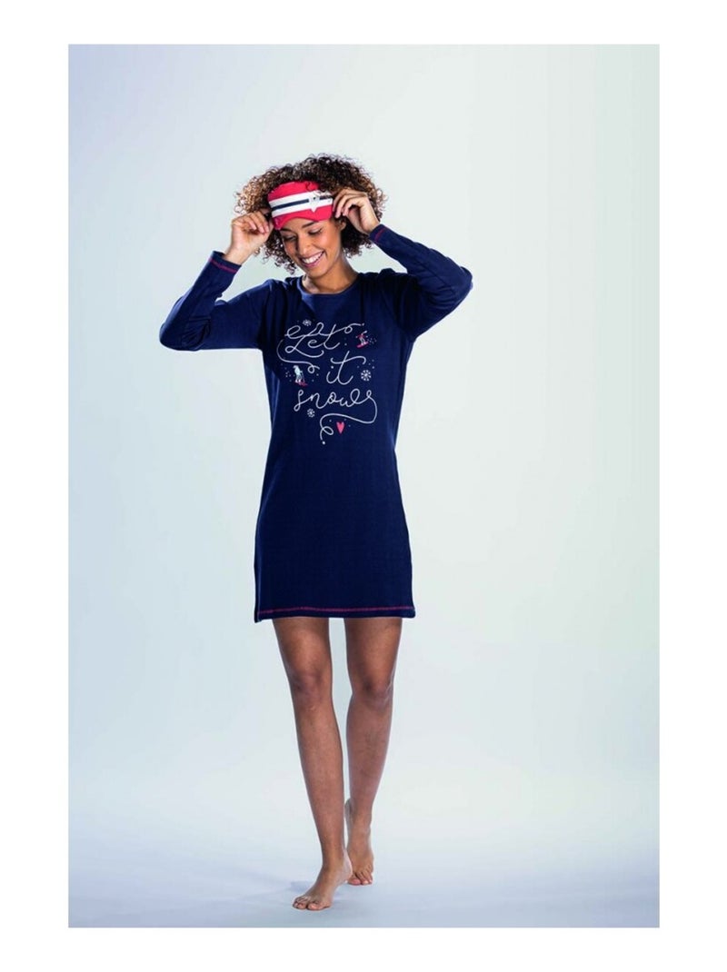 Pyjama COTON MELISSA BROWN Bleu marine - Kiabi