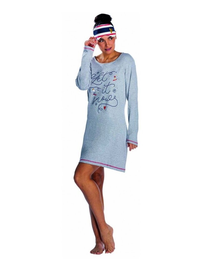 Pyjama COTON MELISSA BROWN Gris - Kiabi