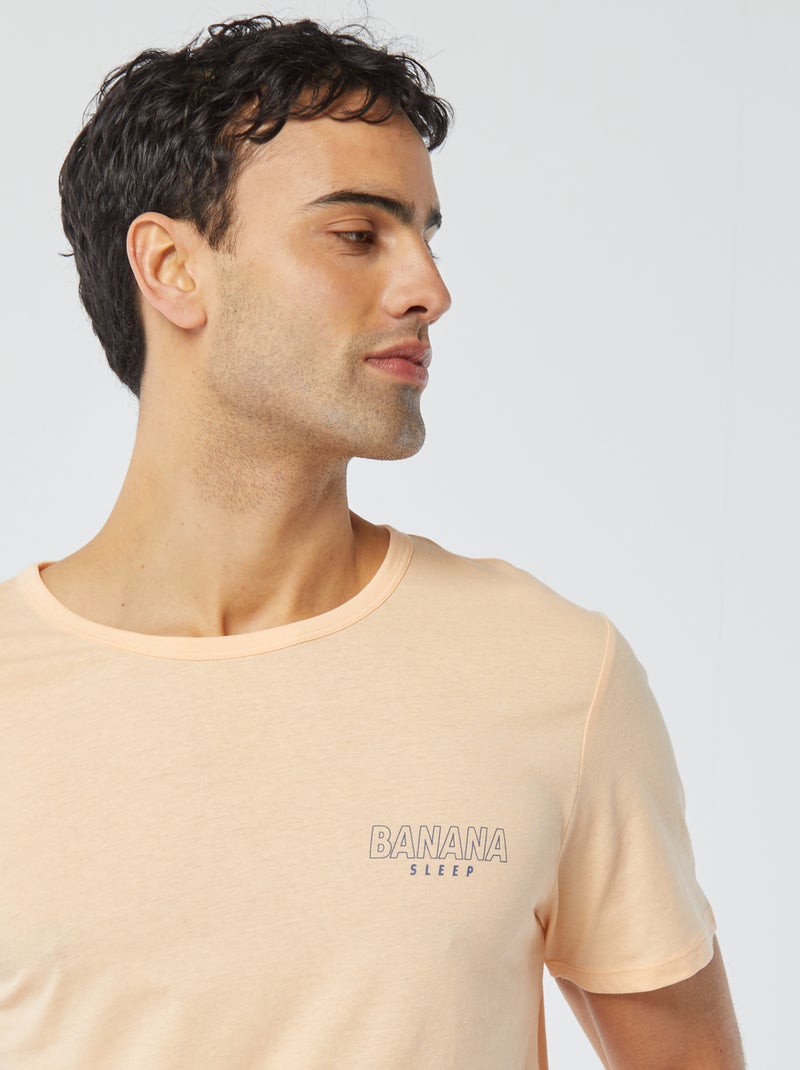 Pyjama court - 2 pièces Orange/bleu - Kiabi