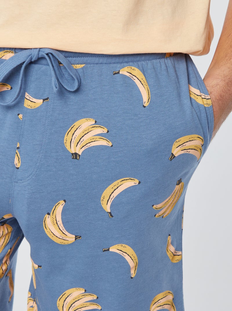 Pyjama court - 2 pièces Orange/bleu - Kiabi