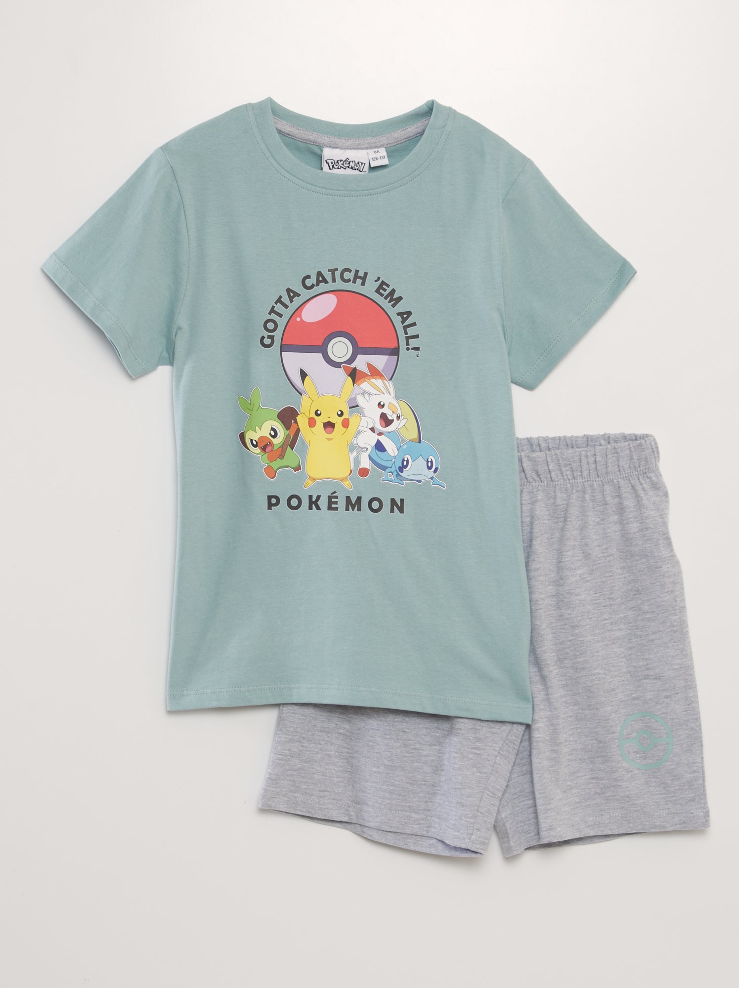 Pyjama Court Pokémon Pikachu Pour Fille - Haut Manches Courtes Et Bas, Taille Élastique, Amitié Forever