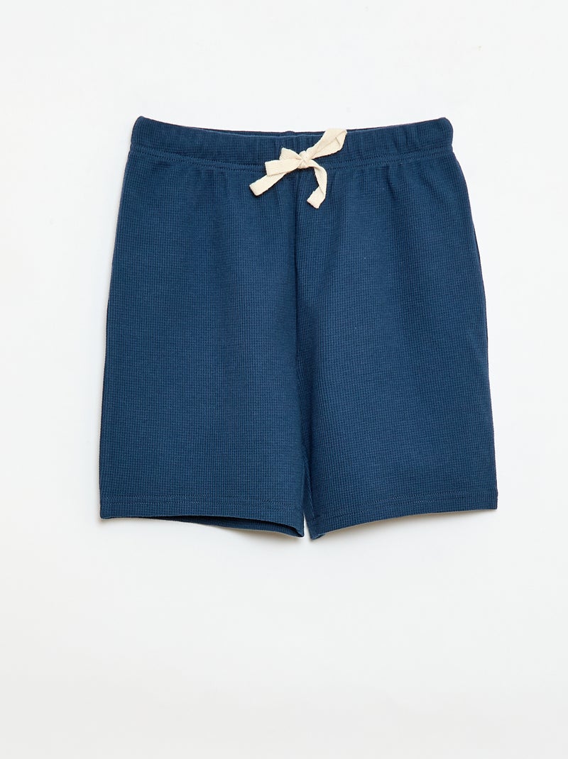 Pyjama court 2 pièces  short + T-shirt Bleu - Kiabi