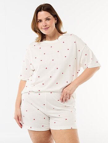 Pyjama court à motifs - 2 pièces