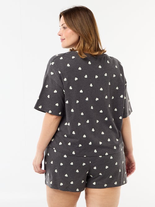 Pyjama court à motifs - 2 pièces - Kiabi