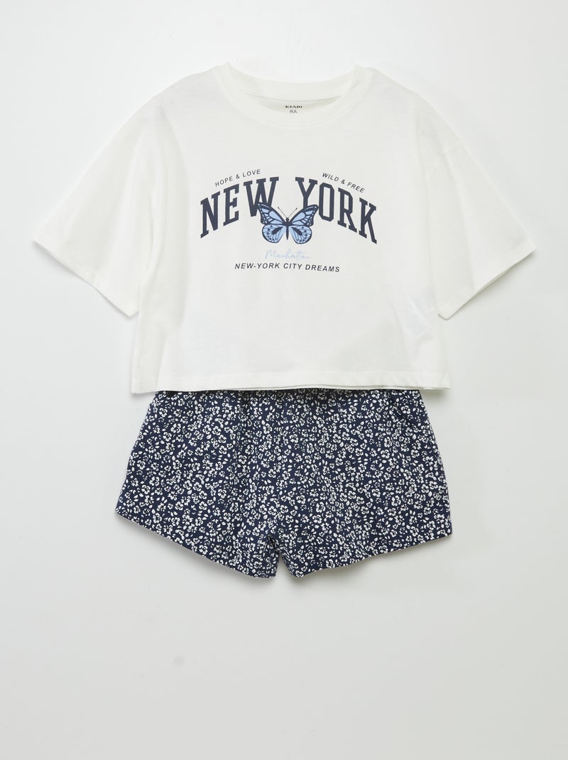 Pyjama Court Fille POPPY Rose/rouge