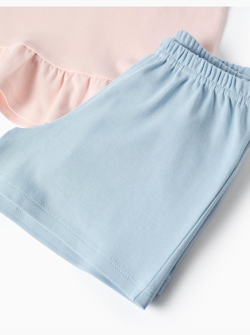Pyjama court avec imprimé Stitch qui brille dans le noir Rose clair - Kiabi