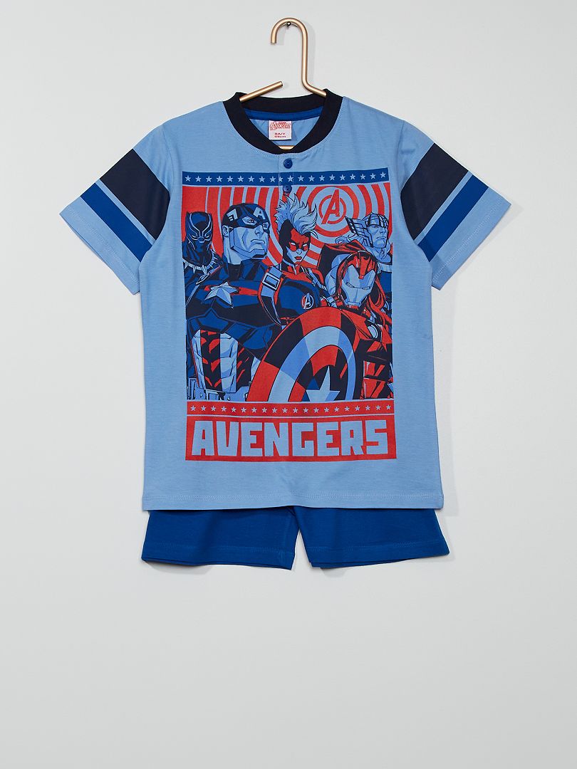 Pyjama court 'Avengers' 'Marvel' bleu/marine - Kiabi