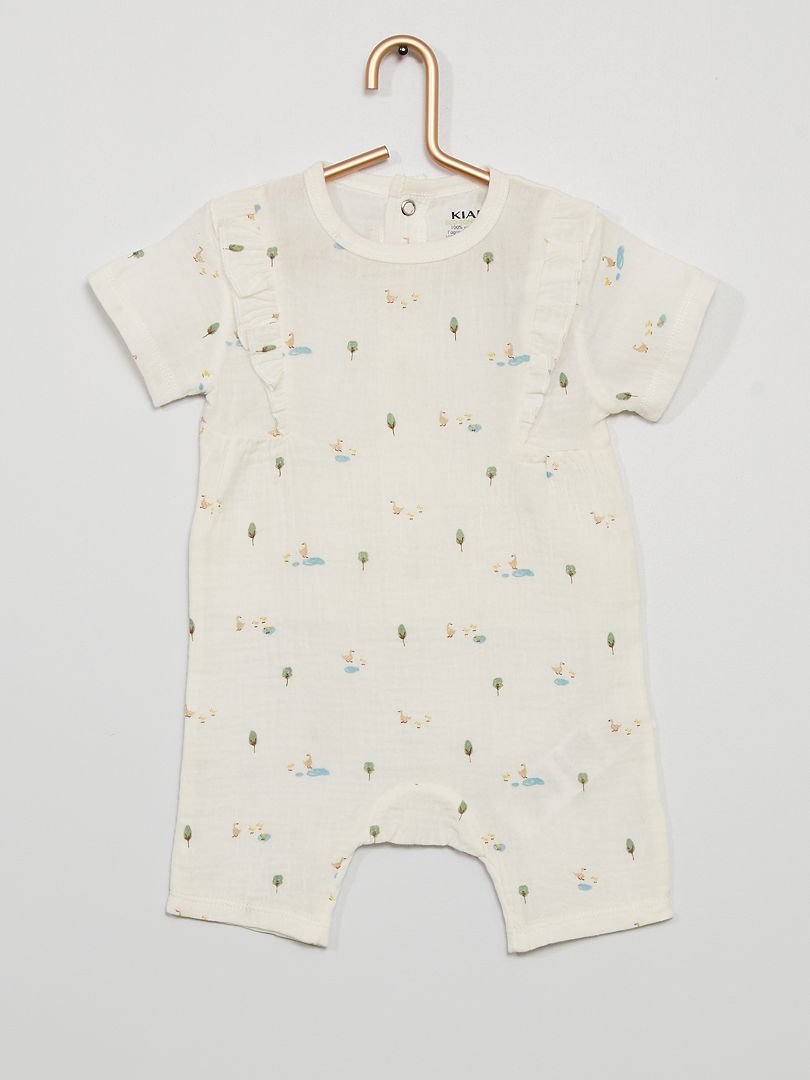 Pyjama court blanc - Kiabi