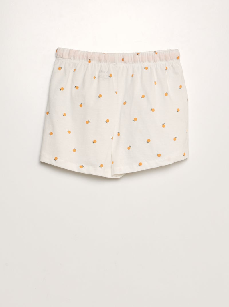 Pyjama court chemise + short à motif Blanc - Kiabi