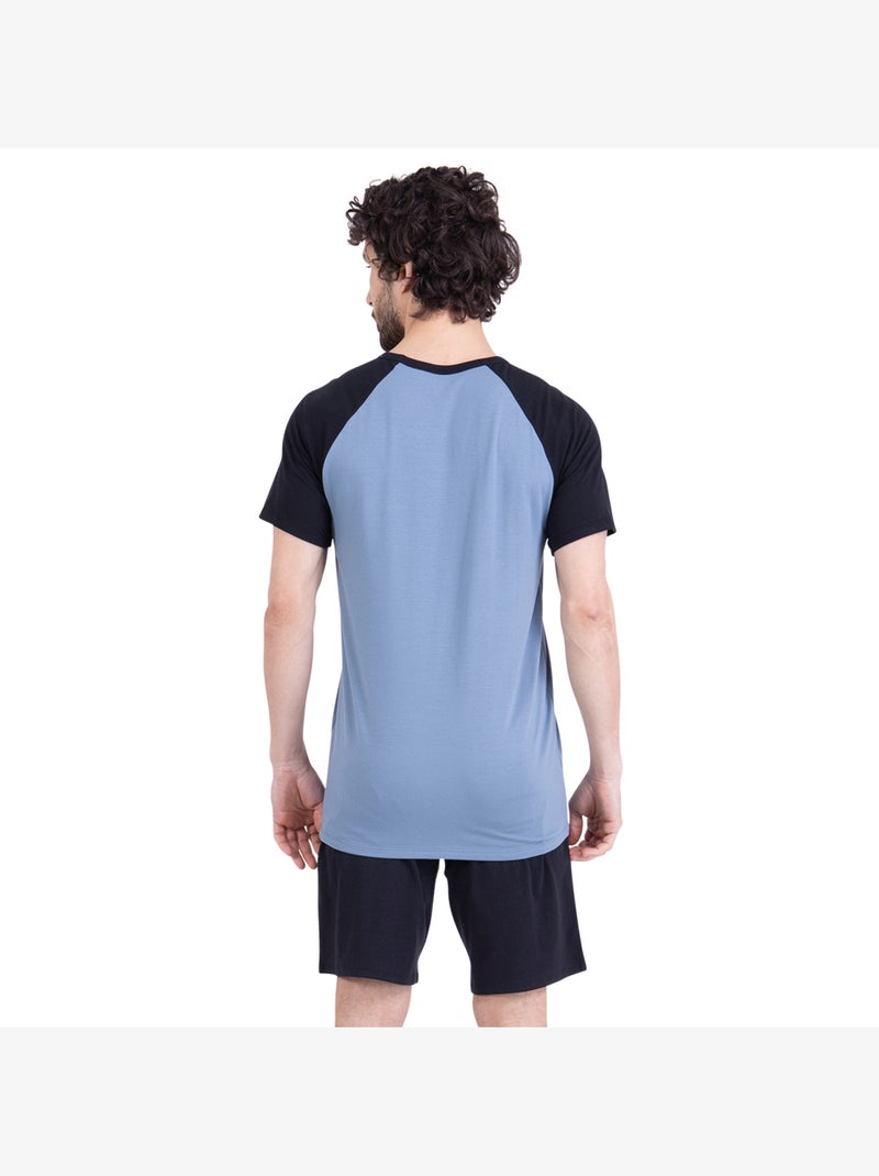 Pyjama court col rond homme ecopack construction athena Multicolore - Kiabi