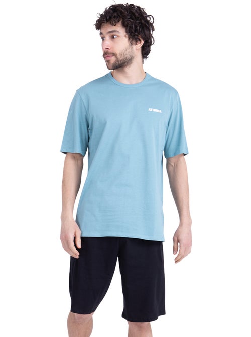 Pyjama court col rond homme my petit prix athena - Kiabi