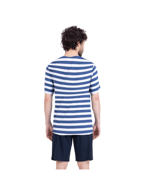 Pyjama court col rond homme rayures ocean club athena - Kiabi Pyjama court col rond homme rayures ocean club athena - Kiabi
