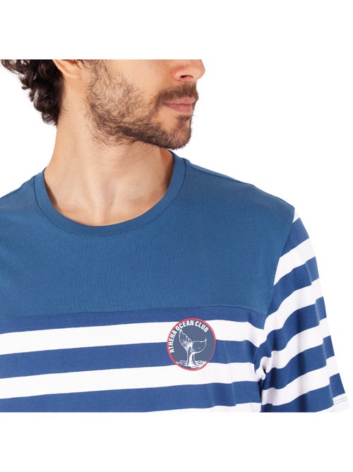 Pyjama court col rond homme rayures ocean club athena - Kiabi Pyjama court col rond homme rayures ocean club athena - Kiabi