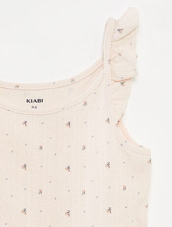 Pyjama court débardeur avec volants + short - 2 pièces