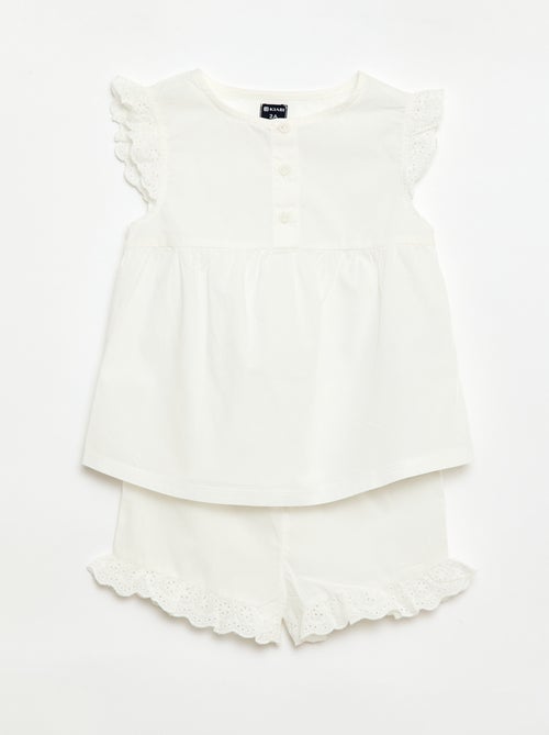 Pyjama court débardeur + short - 2 pièces - Kiabi