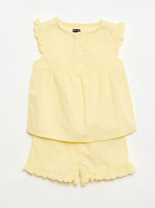 Pyjama court débardeur + short - 2 pièces - Kiabi