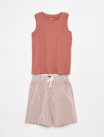 Pyjama court débardeur + short - 2 pièces