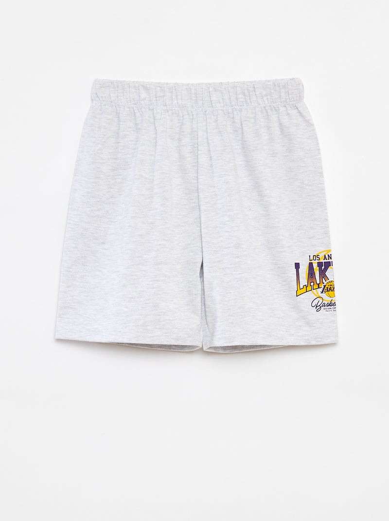 Pyjama court débardeur + short - 2 pièces 'NBA' Gris - Kiabi