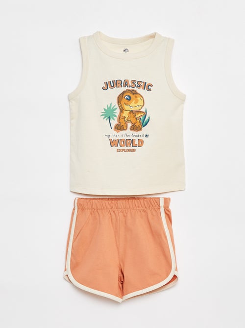 Pyjama court débardeur + short 'Jurassic World' - 2 pièces - Kiabi