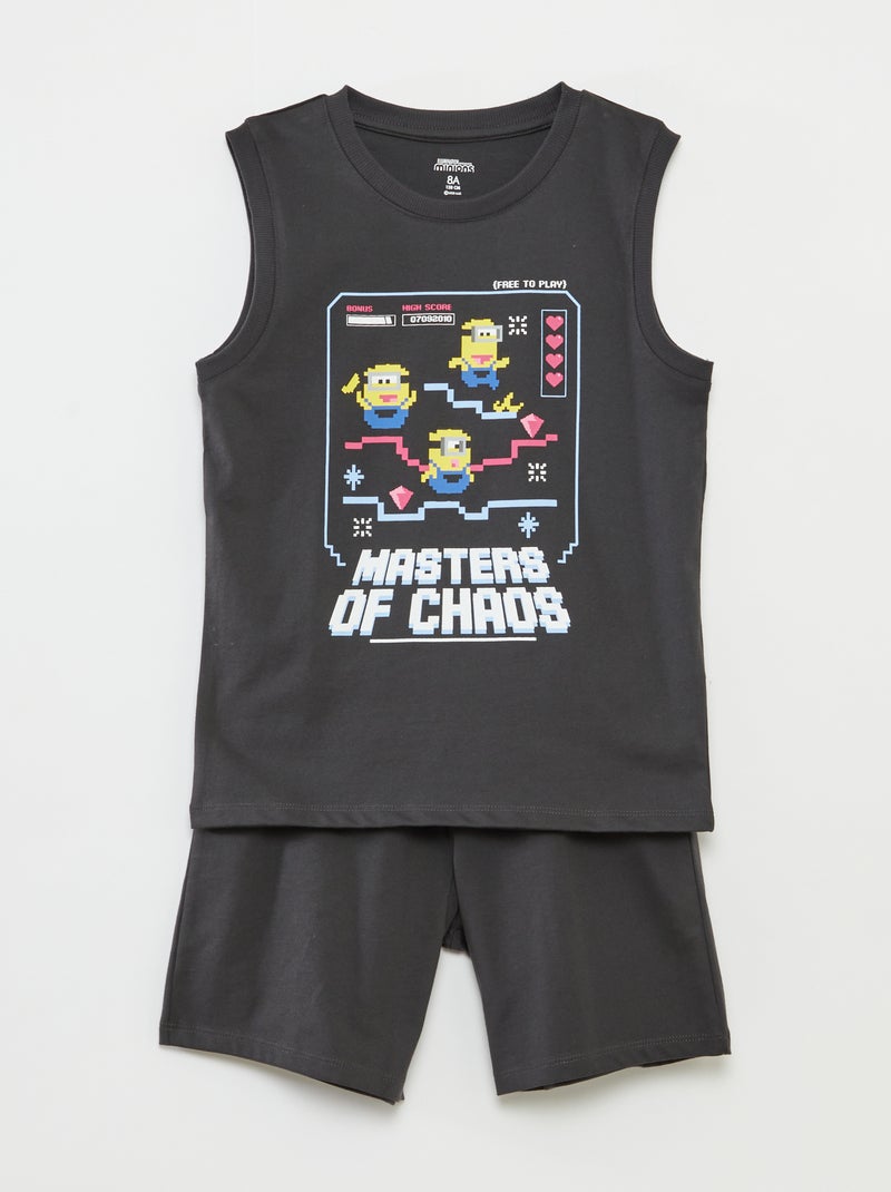 Pyjama court débardeur + short 'Minions' - 2 pièces GRIS - Kiabi