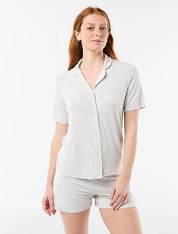 Pyjama court en viscose chiné - 2 pièces
