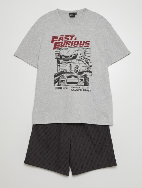 Pyjama court 'Fast and Furious' - 2 pièces - Kiabi