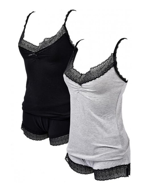 Pyjama Court Femme TWINDAY en Coton - Kiabi Pyjama Court Femme TWINDAY en Coton - Kiabi