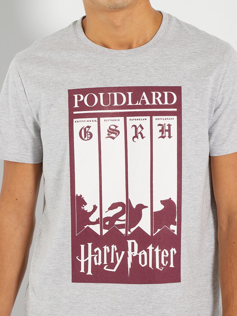 Pyjama Court Harry Potter Gris Clair Chin Bordeaux Kiabi