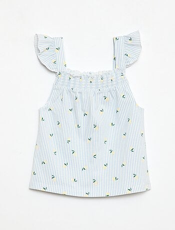 Pyjama court haut volanté + short - 2 pièces