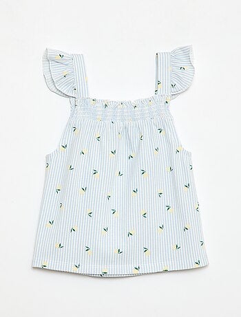 Pyjama court haut volanté + short - 2 pièces