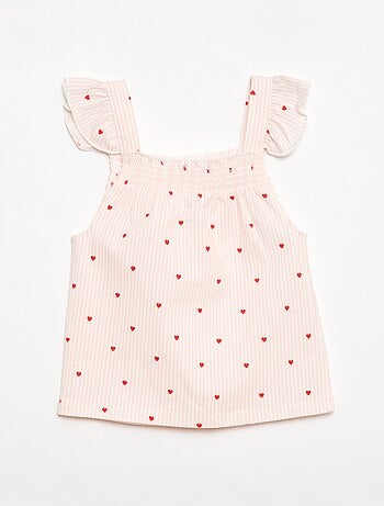 Pyjama court haut volanté + short - 2 pièces