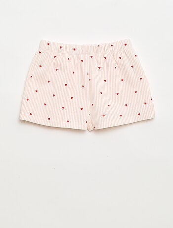 Pyjama court haut volanté + short - 2 pièces