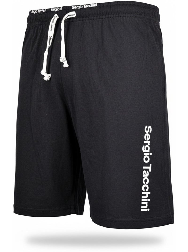 Pyjama Court Homme Sergio Tacchini Gris Noir Gris - Kiabi