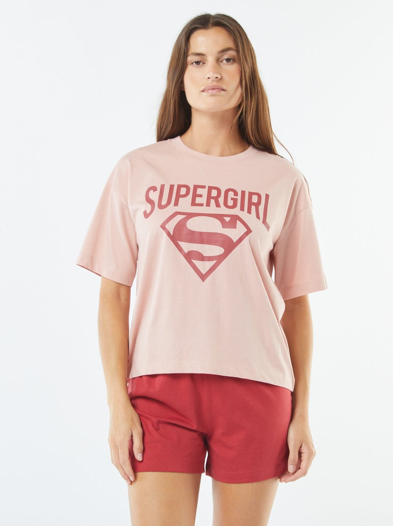 Pyjama court imprimé 'Superman' - 2 pièces Rose/rouge - Kiabi