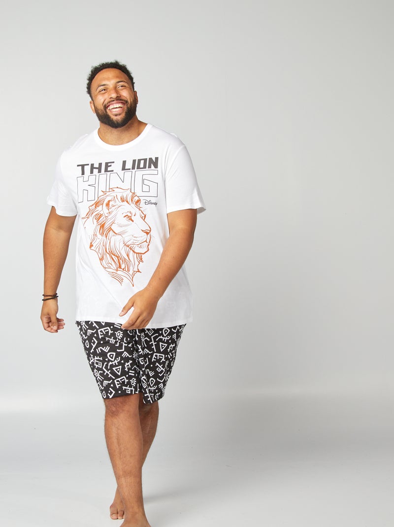 Pyjama court 'Le Roi Lion' short + t-shirt - 2 pièces Noir/blanc - Kiabi
