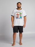 Pyjama court 'Mario' short + t-shirt - 2 pièces Noir - Kiabi