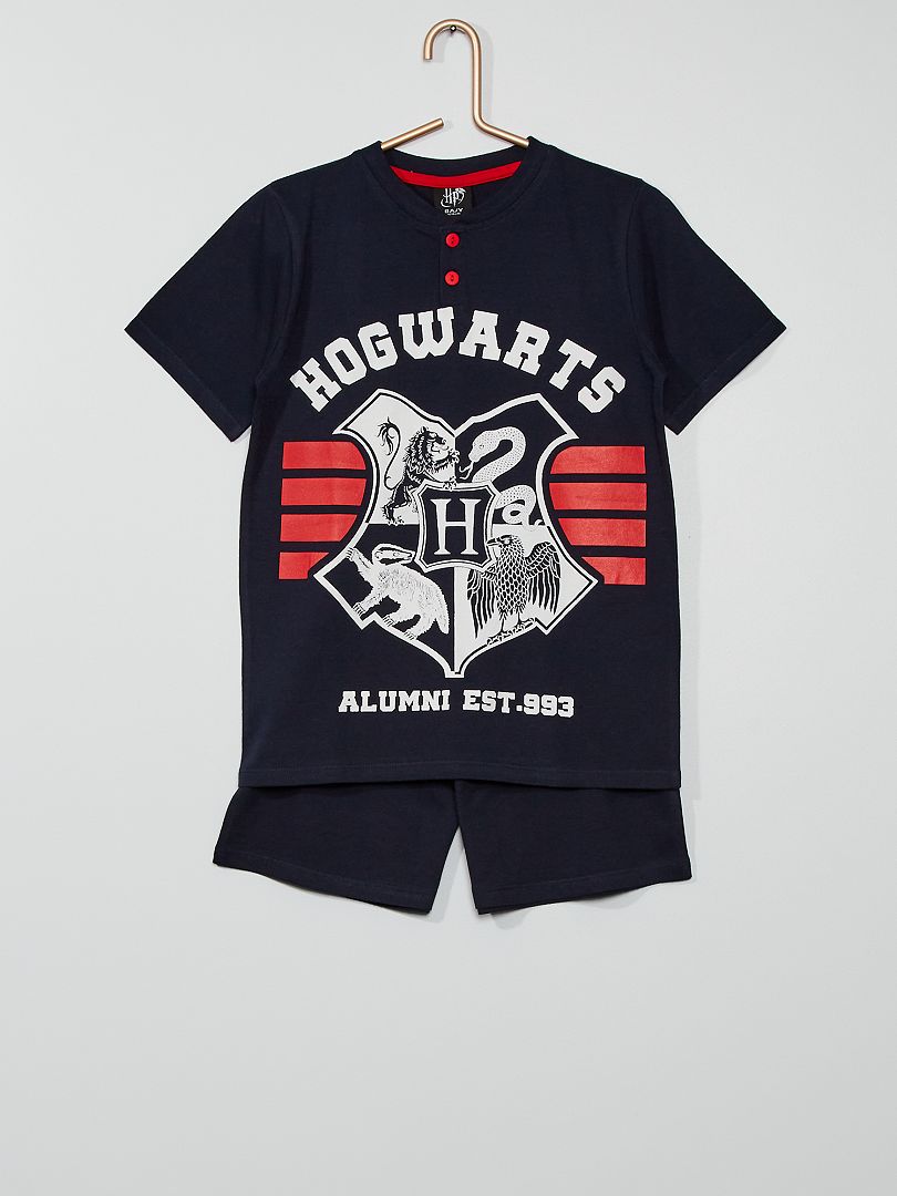 Pyjama court 'Poudlard' 'Harry Potter' bleu - Kiabi