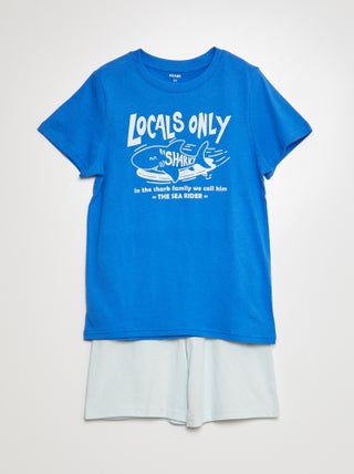 Pyjama court short + t-shirt - 2 pièces