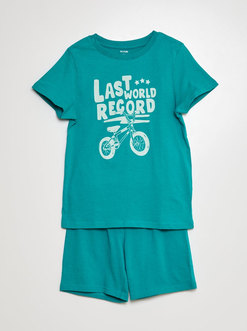 Pyjama Court Short T Shirt 2 Pièces Vert Kiabi 5 00€