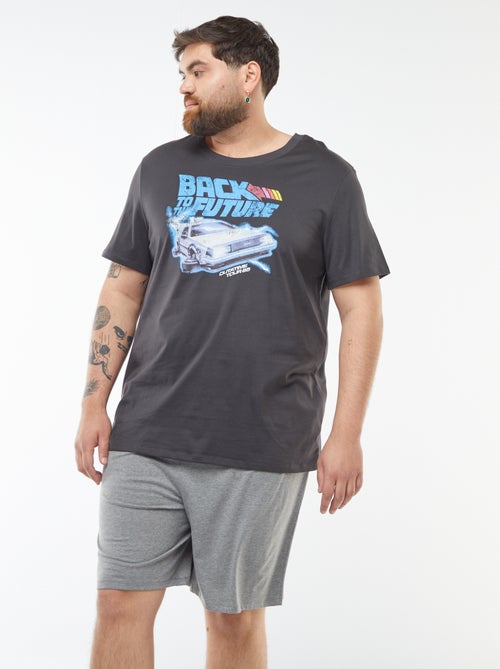Pyjama court short + t-shirt 'Retour vers le futur' - 2 pièces - Kiabi
